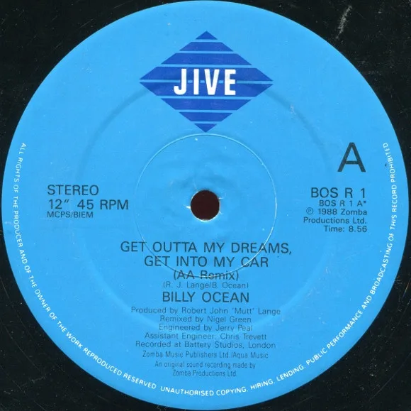 Capa de Billy Ocean — Get Outta My Dreams, Get Into My Car