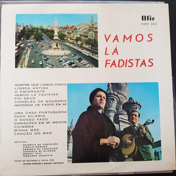Capa de Natércia da Conceição, Cidália Moreira, Arminda Da Conceição, Lourenço De Oliveira, Manuel Dias, Fernando Maurício, Álvaro Martins, Manuel Carvalho — Vamos Lá Fadistas