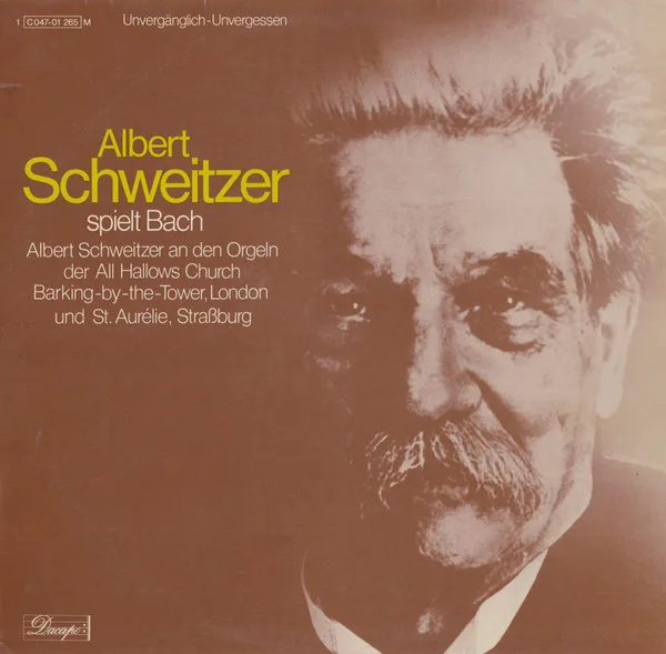 Capa de Albert Schweitzer, Bach* — Albert Schweitzer Spielt Bach