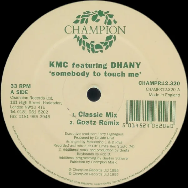 Capa de KMC  Featuring Dhany — Somebody To Touch Me