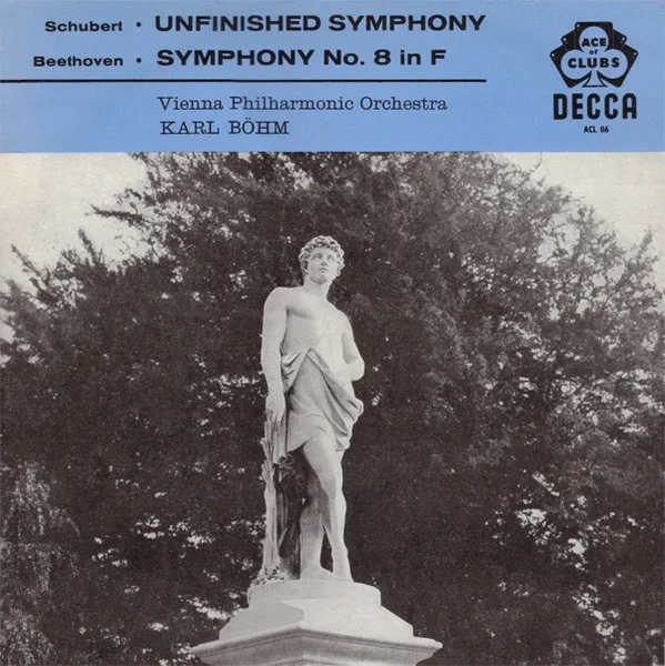 Capa de Schubert* / Beethoven* / Vienna Philharmonic Orchestra* Conducted By Karl Böhm — Unfinished Symphony / Symphony No. 8 In F