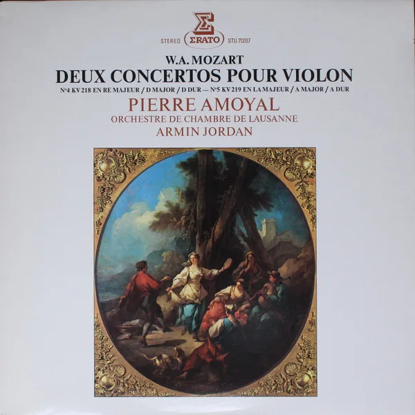 Capa de W.A. Mozart*, Pierre Amoyal, Orchestre De Chambre De Lausanne, Armin Jordan — Deux Concertos Pour Violon
