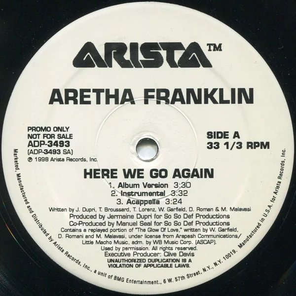 Capa de Aretha Franklin — Here We Go Again