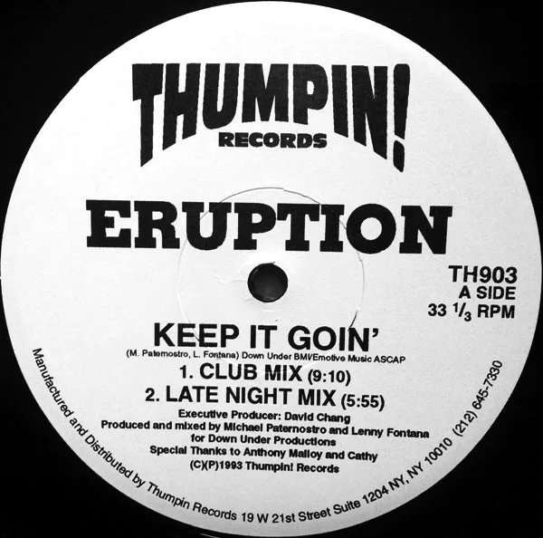 Capa de Eruption  — Keep It Goin' / Feel It