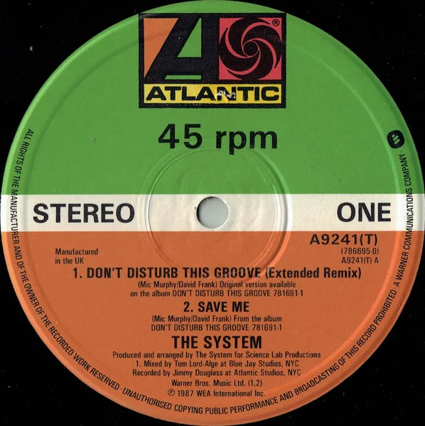 Capa de The System — Don't Disturb This Groove (Extended Remix)