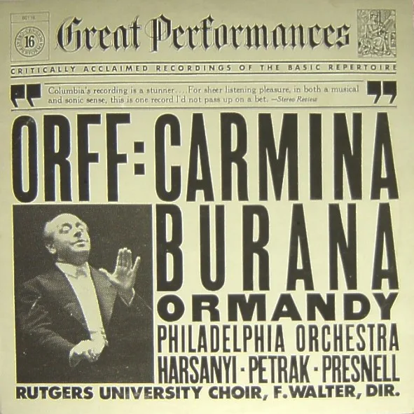 Capa de Orff* — The Philadelphia Orchestra , Conductor: Eugene Ormandy , Coprano: Janice Harsanyi