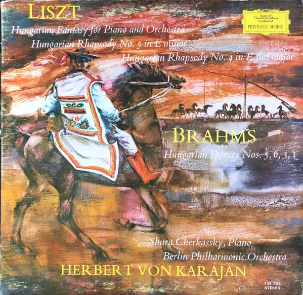 Capa de Liszt* / Brahms* — Herbert von Karajan, Berliner Philharmoniker, Shura Cherkassky