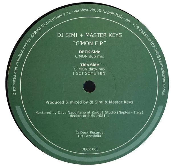 Capa de DJ Simi & Master Keys — C'Mon EP