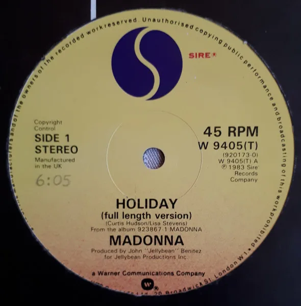Capa de Madonna — Holiday