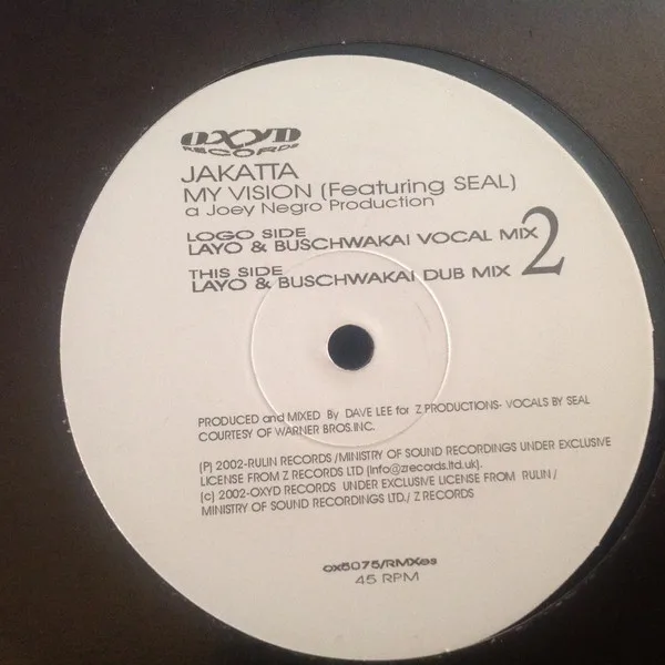Capa de Jakatta featuring Seal — My Vision (Layo & Bushwacka! Remixes)
