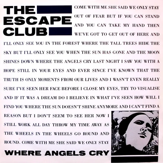 Capa de The Escape Club — Where Angels Cry