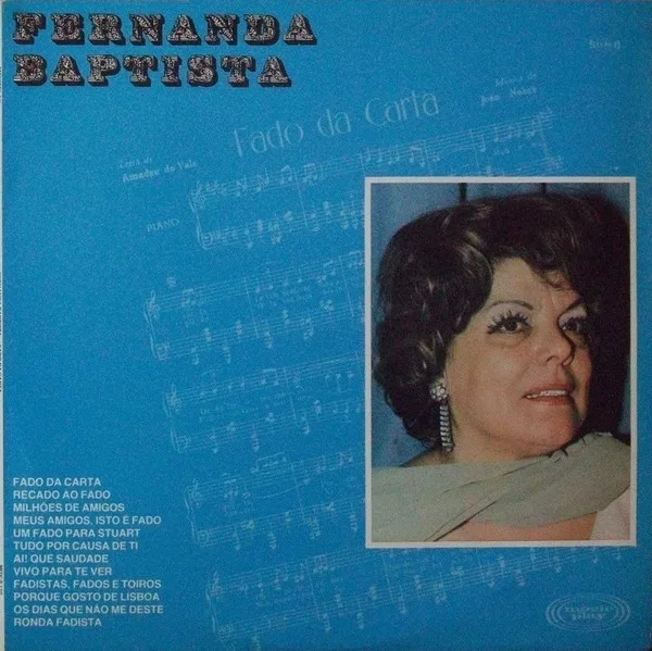 Capa de Fernanda Baptista — Fado Da Carta