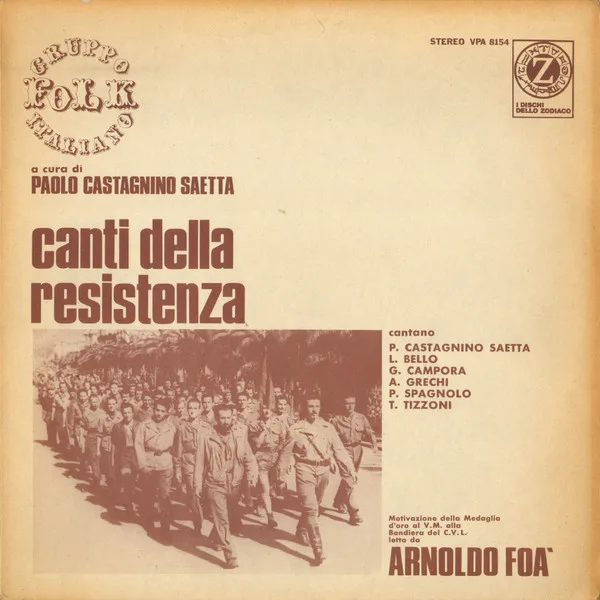 Capa de Gruppo Folk Italiano A Cura Di Paolo Castagnino Saetta* — Canti Della Resistenza