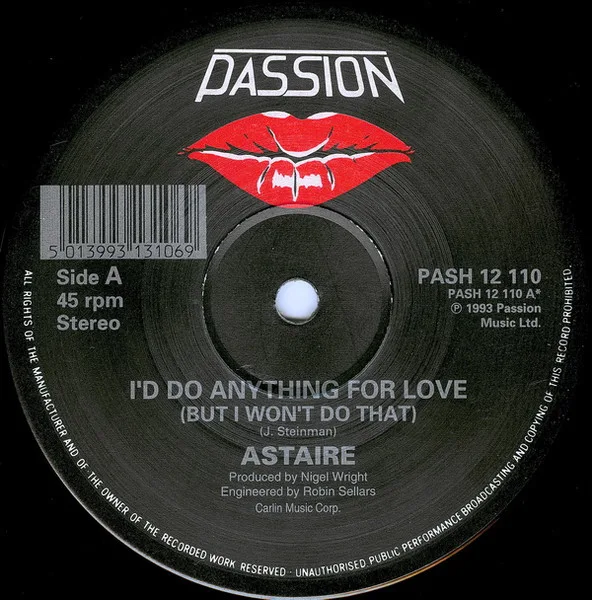 Capa de Astaire — I'd Do Anything For Love (But I Won't Do That) / You Blow Hot And Cold