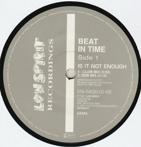 Capa de Beat In Time — Is It Not Enough
