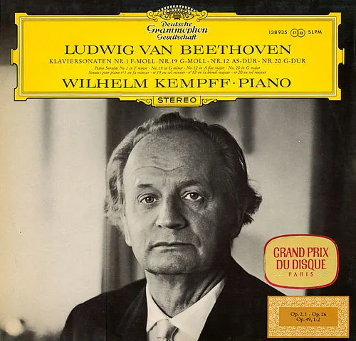 Capa de Ludwig van Beethoven, Wilhelm Kempff — Klaviersonaten Nr. 1 F-Moll · Nr 19. G-Moll · Nr. 12 As-Dur · Nr. 20 G-Dur