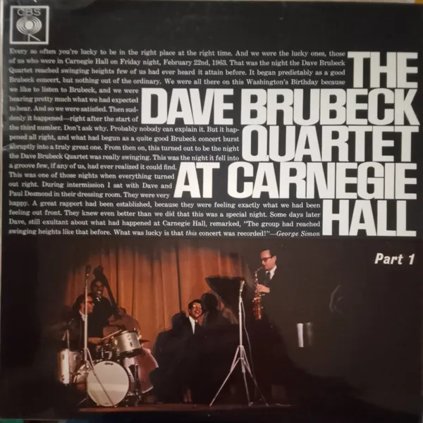 Capa de The Dave Brubeck Quartet — At Carnegie Hall Part 1