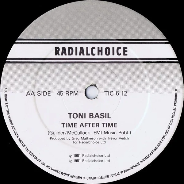 Capa de Toni Basil — Time After Time / You Gotta Problem