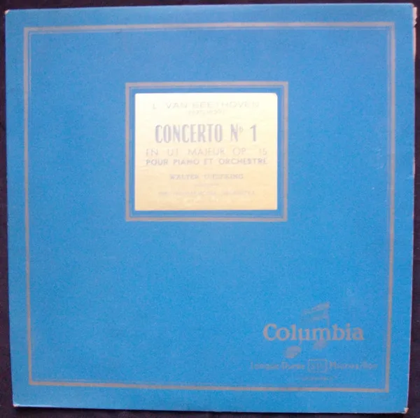 Capa de L. Van Beethoven*, Walter Gieseking, Philharmonia Orchestra — Concerto No.1 En Ut Majeur Op.15 Pour Piano Et Orchestre