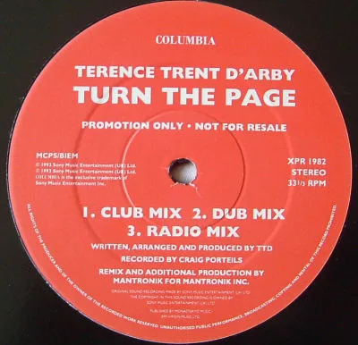 Capa de Terence Trent D'Arby — Turn The Page