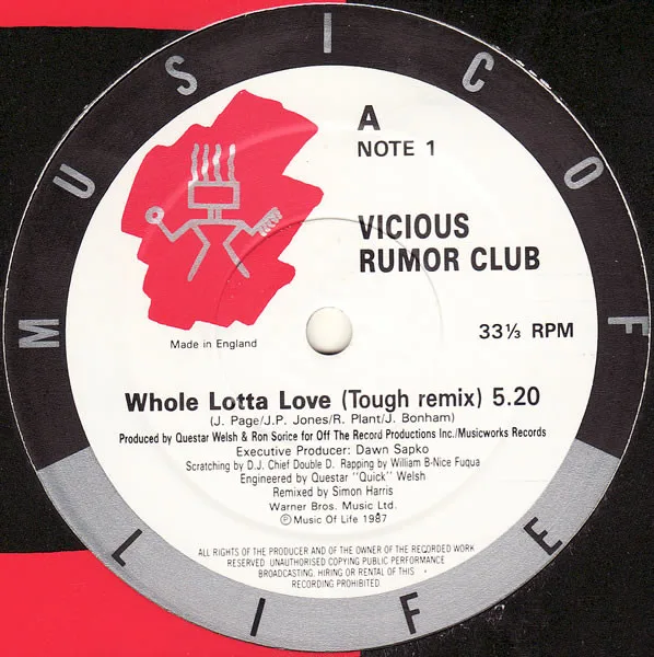 Capa de Vicious Rumor Club — Whole Lotta Love