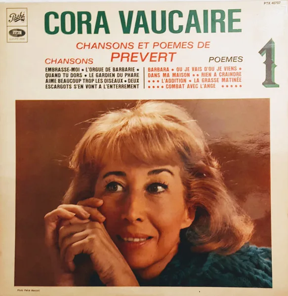 Capa de Prévert* / Cora Vaucaire — Chansons Et Poèmes De Prévert