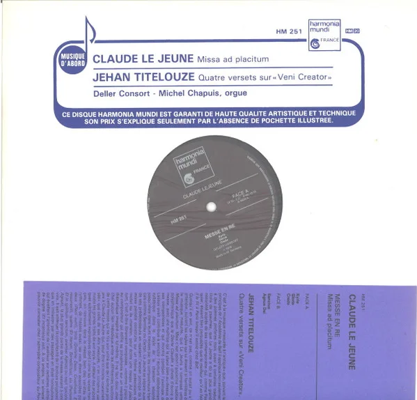 Capa de Claude Le Jeune, Jehan Titelouze / Deller Consort, Michel Chapuis — Missa Ad Placitum