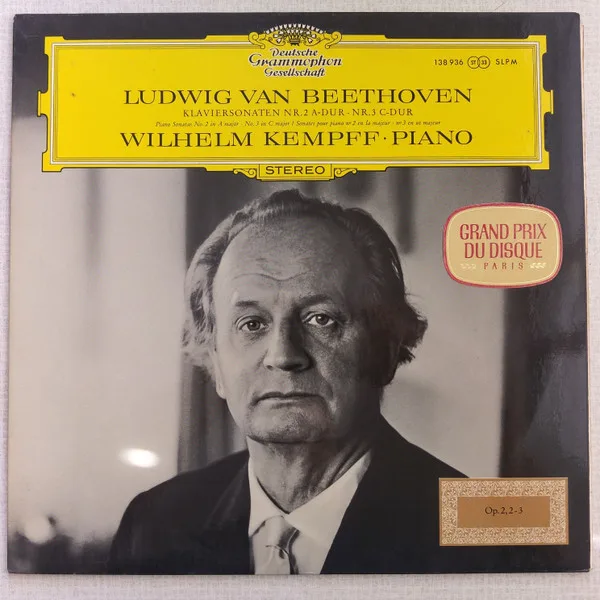 Capa de Beethoven*, Wilhelm Kempff — Klaviersonaten Nr. 2 A-Dur, Nr 3. C-Dur